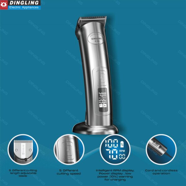 DINGLING RF-696 Hair Clipper Mens Beard Trimmer Professional Cordless Rechargeable Hair Cutter Kit Barber Shop Strong Power - Image 4