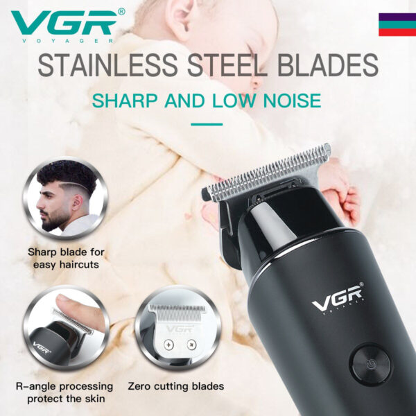 Original VGR V-937 Professional Electric Hair Trimmer Cordless Beard & Hair Clipper For Men Hair Cutter Machine Rechargeable Set - Image 5