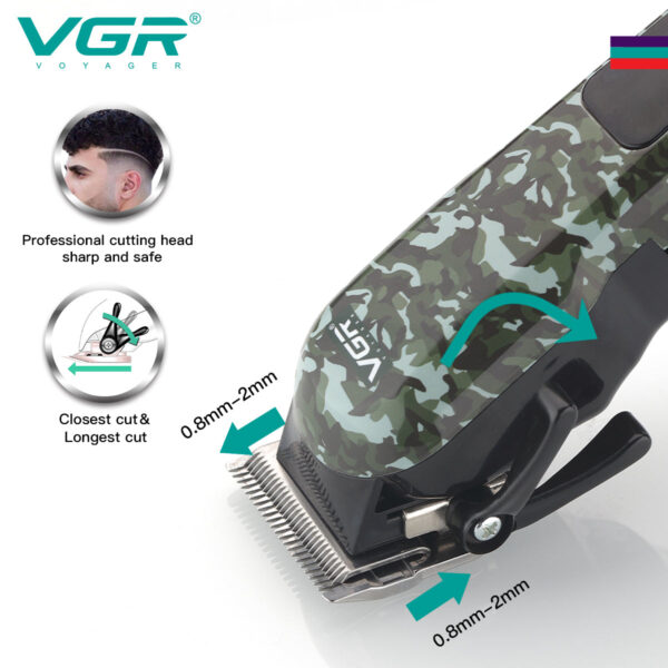 VGR V-665 Hair Clipper Professional Hair Trimmer Adjustable Hair Cutting Machine Electric Barber Digital Display Clipper for Men - Image 2