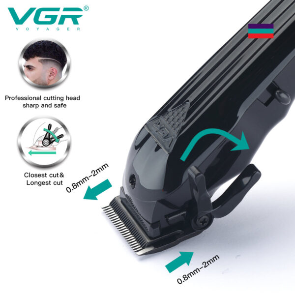 VGR V-282 Hair Trimmer Rechargeable Trimmer Professional Haircut Machine Adjustable Haircut Machine Cordless Trimmer for Men - Image 4