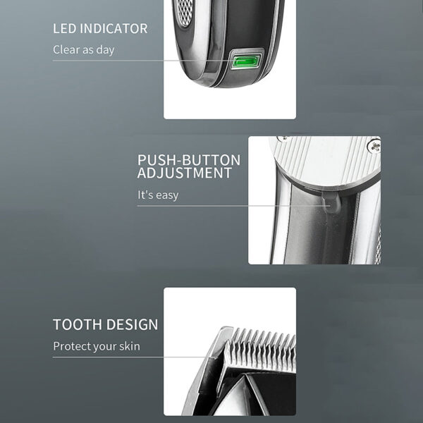 VGR V-288 Hair Clipper Professional Hair Cutting Machine Hair Trimmer Adjustable Cordless Rechargeable - Image 3