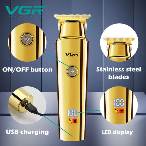 Original VGR V-947 Professional Electric Hair Trimmer Cordless Beard & Hair Clipper For Men Hair Cutter Machine Rechargeable Set - Image 2