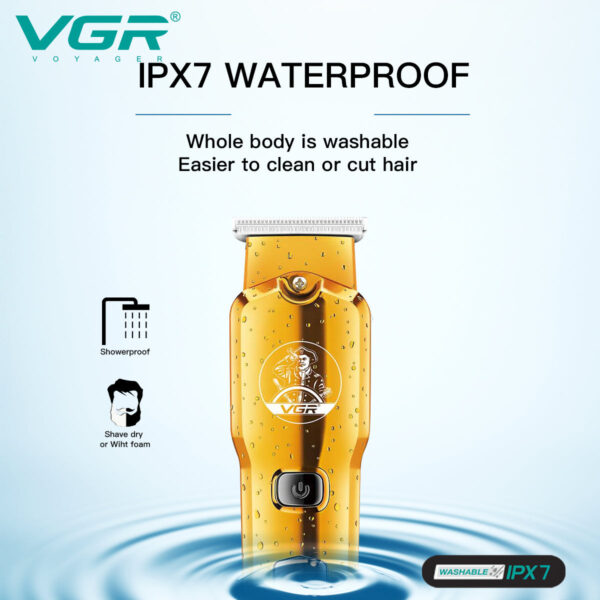VGR V-927 Hair Trimmer Professional Trimmer Electric Hair Clipper Cordless Zero Cut Machine Rechargeable Waterproof LED Display - Image 3