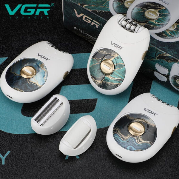 VGR v-736 3in1 Rechargeable Epilator For Women Electric Shaver Leg Hair Removal For Facial，Lip，Chin，Razor Bikini Trimmer - Image 2