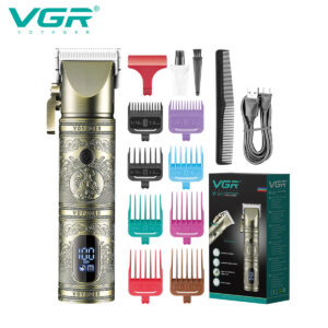 VGR V-697 Hair Clipper Professional Hair Trimmer LED Display Hair Cutting Machine Adjustable T9 Rechargeable Trimmer for Men
