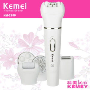 kemei 5 in 1 female epilator lady shaver depilador shaver callus remover cleansing brush massager hair electric removal