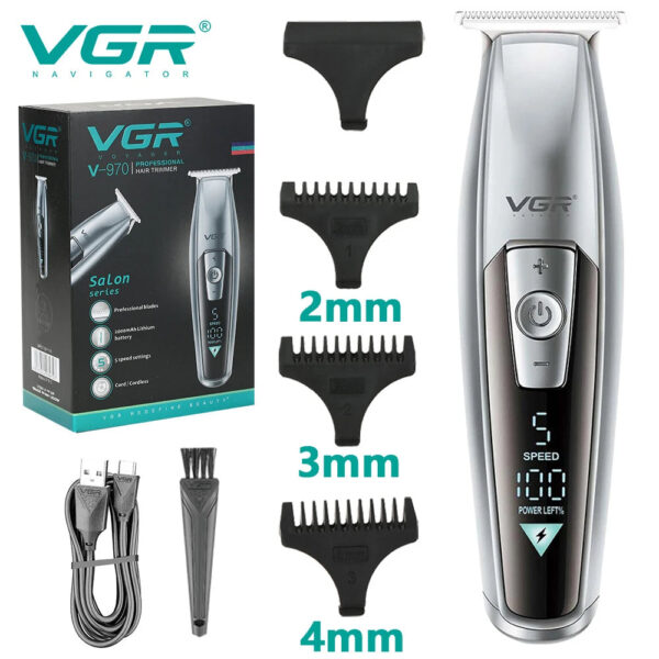 VGR V-970 5 speed adjustment Hair Trimmer Electric Hair Cutting Machine Barber Cordless Clippers Adjustable Haircut Machine Hair Trimmer for Men V-970