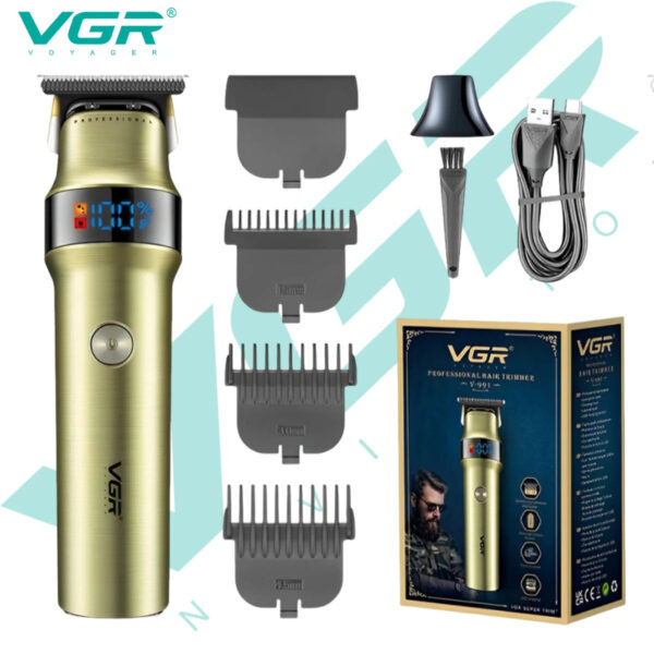 VGR v 991 Hair Trimmer Professional Hair Clipper LED Rechargeable Clipper Barber Travel Lock Clipper Electric Trimmer for Men v-991
