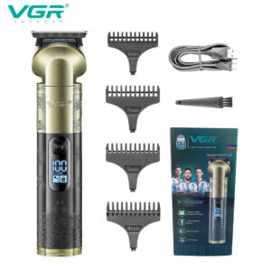 VGR V 296 Magnetic Motor Salon USB Hair Clipper Cordless Rechargeable Metal Carving Scissor Professional Men's Hair Clipper V-296