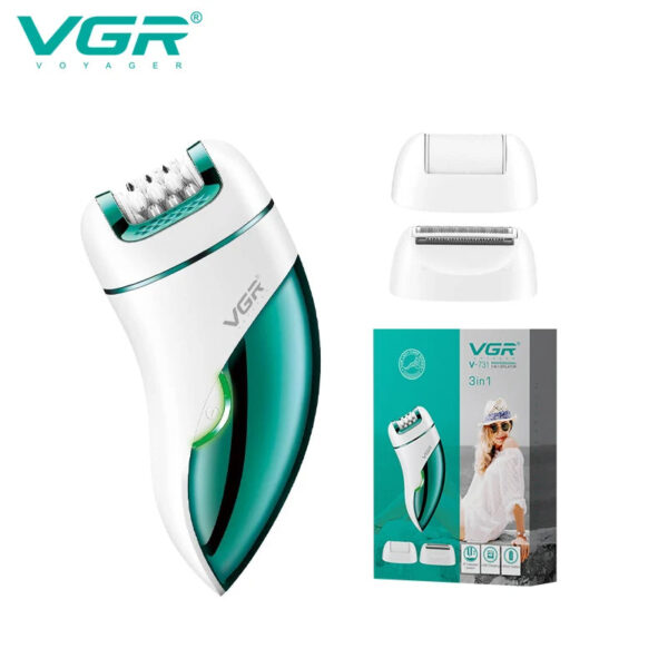 VGR V-731 3in1 Hair Removal Machine Lady Shaver Callus Remover Electric Professional Epilator - Image 5