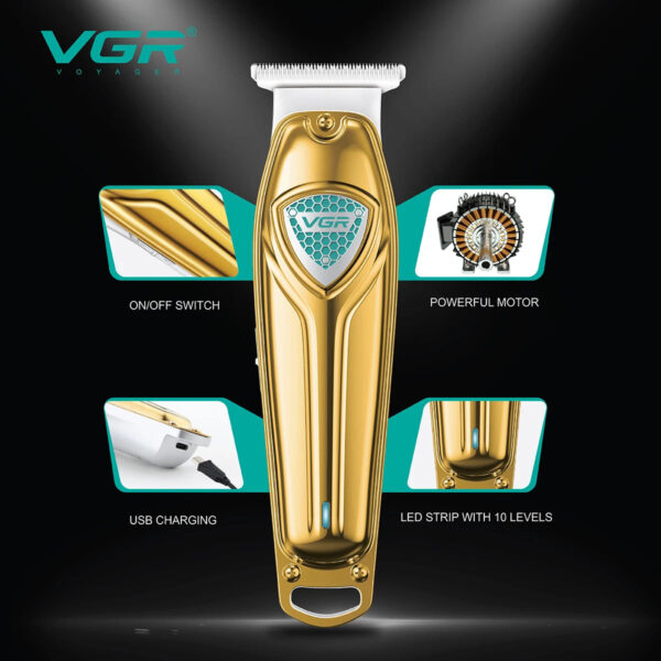 VGR Hair Clipper Rechargeable Hair Cutting Machine Professional Hair Trimmer Cordless Haircut Bald Head 0mm Cutting Blade V-911 - Image 3
