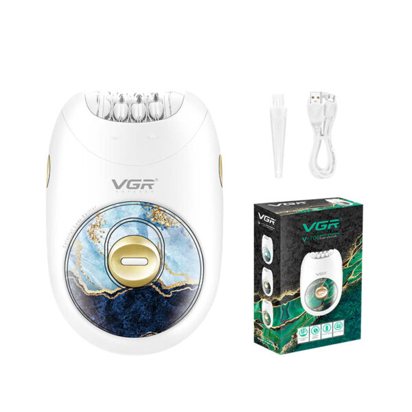 VGR V-706 Hair Removal Machine Electric Professional Rechargeable Lady Epilator - Image 2