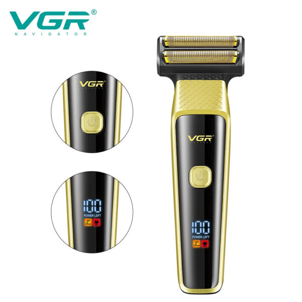 VGR New Retro Electric Clipper 3-in-1 Set Nose Hair Replacement Digital Display Shaver V-366 - Image 2