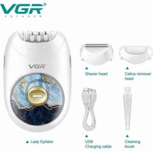 VGR v-736 3in1 Rechargeable Epilator For Women Electric Shaver Leg Hair Removal For Facial，Lip，Chin，Razor Bikini Trimmer
