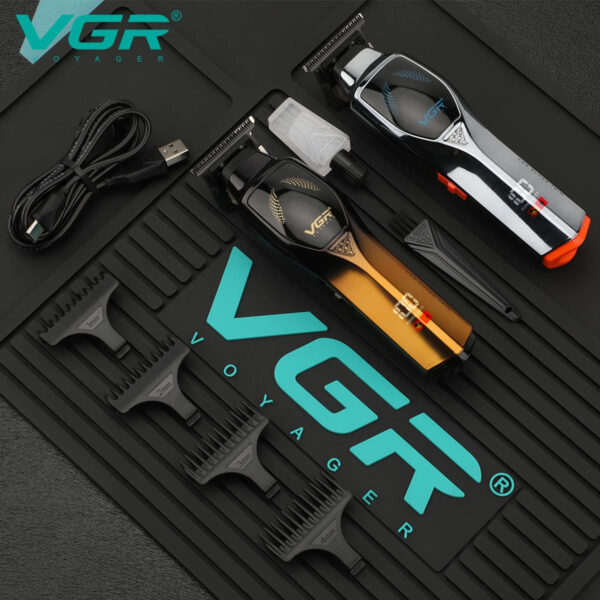 VGR V 187 USB Charging Hair Clipper Professional Cordless Electric Men's Shaving Gradient Intelligent Digital Push Clipper v-187 - Image 3