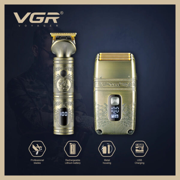 VGR Hair Trimmer Cordless Hair Cutting Machine Electric Shaver Professional Hair Clipper Barber Bald Head Trimmer for Men V-649 - Image 4