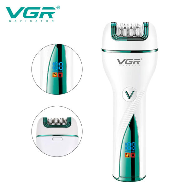 VGR 728 Electric Foot Grinder Three In One Personal Care IPX7 Waterproof USB Rechargable Peeling Removing Calluses Tender V728 - Image 3