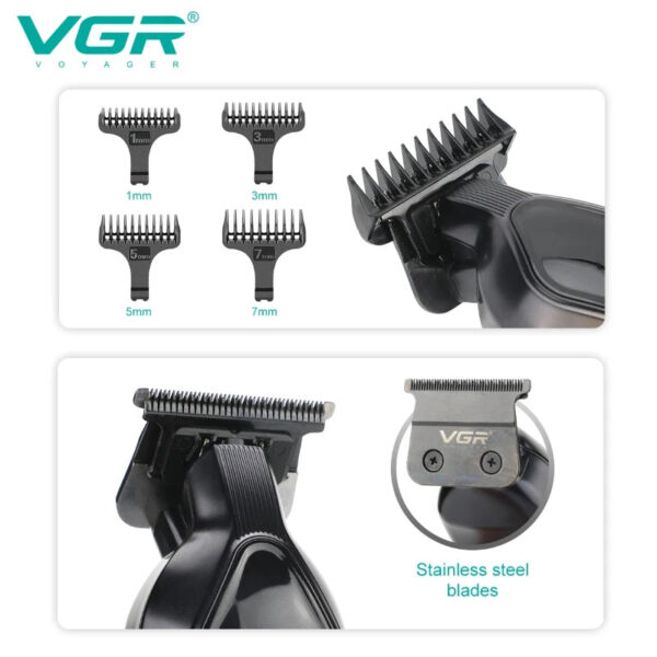VGR Cordless 7000RPM Electric Beard Trimmer Men's Hairdresser Set LCD Rechargeable Hairdresser V-921 - Image 5