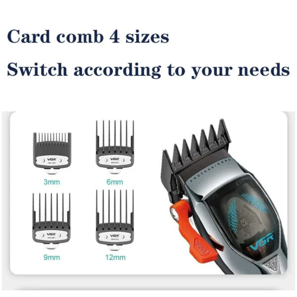 VGR v 647 Hair Clipper Cordless Hair Cutting Machine Adjustable Hair Trimmer Magnetic Motor 9000 RPM Haircut Clipper for Men V-647 - Image 5