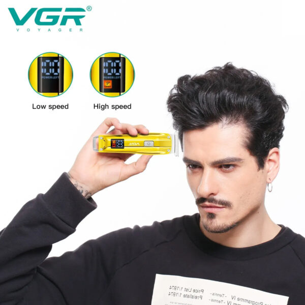 VGR Hair Clipper Electric Hair Cutting Machine Cordless Haircut Machine Rechargeable Hair Trimmer Portable Trimmer for Men V-956 - Image 2