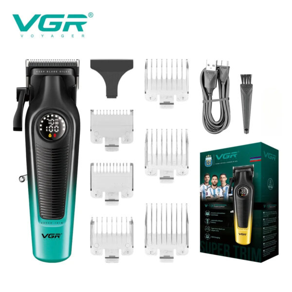 VGR Hair Clipper Professional Trimmer Adjustable Hair Cutting Machine Rechargeable Clipper LED Haircut Clipper for Men V-196 - Image 4