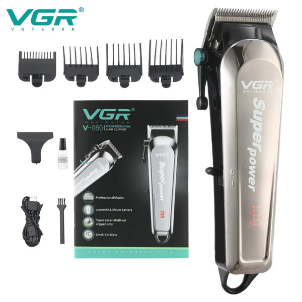 VGR 060 New Electric Hair Clipper Professional Personal Care Barber Limit Comb Household Trimmer For Men Clippers V-060 - Image 2