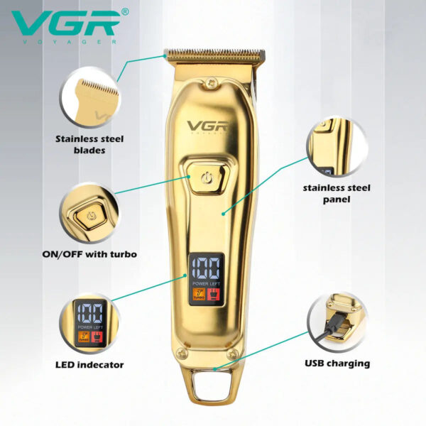 VGR 965 Hair Cutting Machine Electric Hair Clipper Barber Professional Cordless Hair Trimmer shaver for Men - Image 4