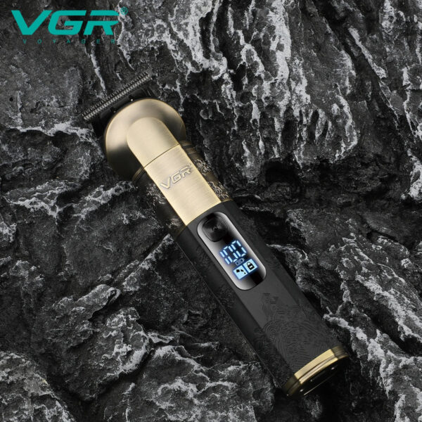 VGR V 296 Magnetic Motor Salon USB Hair Clipper Cordless Rechargeable Metal Carving Scissor Professional Men's Hair Clipper V-296 - Image 4