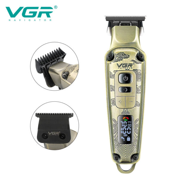 VGR V-901 Hair Clipper Rechargeable Portable Professional Adjustable Personal Care Barber Trimmer For Men Salon USB LCD VGR V901 - Image 4