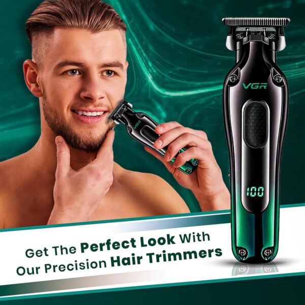 VGR V-998 Professional Cord/Cordless Hair Trimmer for Men - Titanium-Coated Stainless Steel Blades - Image 4