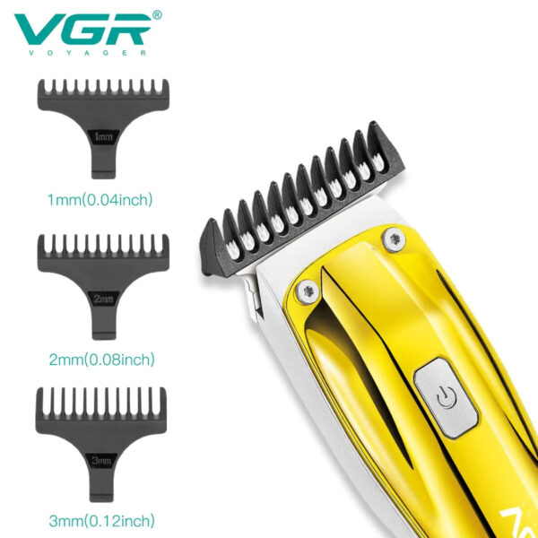 VGR Hair Clipper Electric Hair Cutting Machine Cordless Haircut Machine Rechargeable Hair Trimmer Portable Trimmer for Men V-956 - Image 3