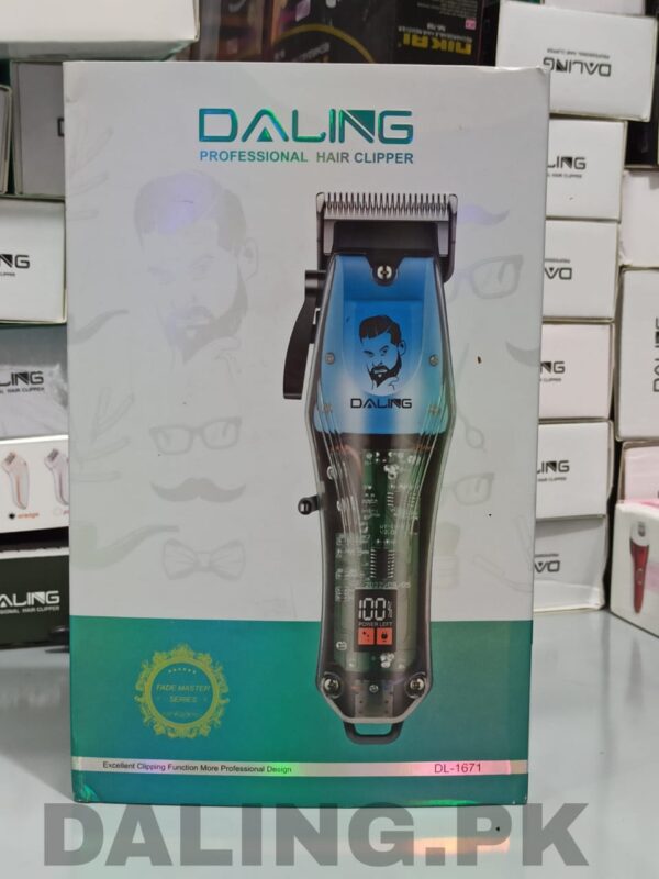 Daling DL-1671 New Full Transparent Visible Body Hair Cutting Machine Cordless Shaver Trimmers Barber Professional Hair Clipper Equipment